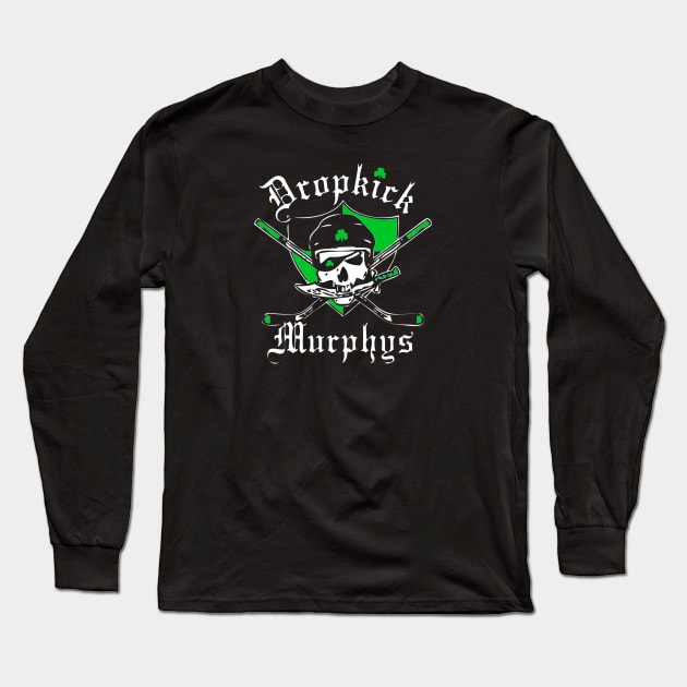 Dropkick Skull Long Sleeve T-Shirt by Luke Jay Art